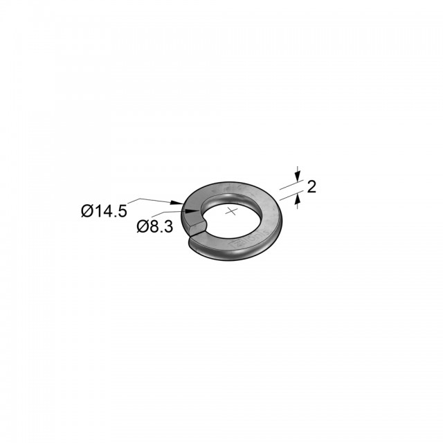 GROVER WASHER M8 GALVANIZED